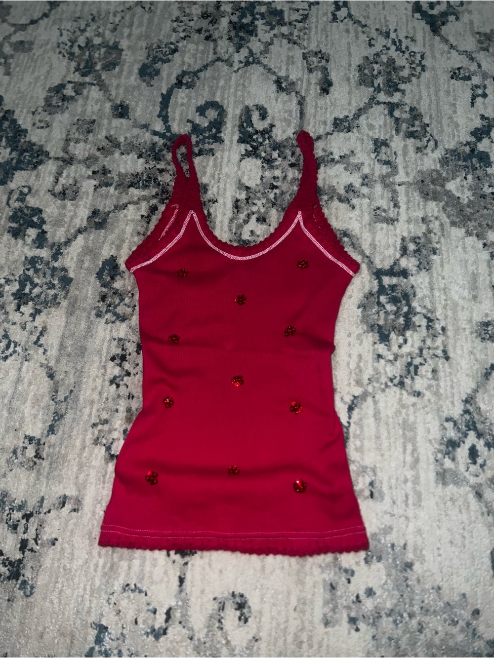 Y2K Pink Beaded Tank